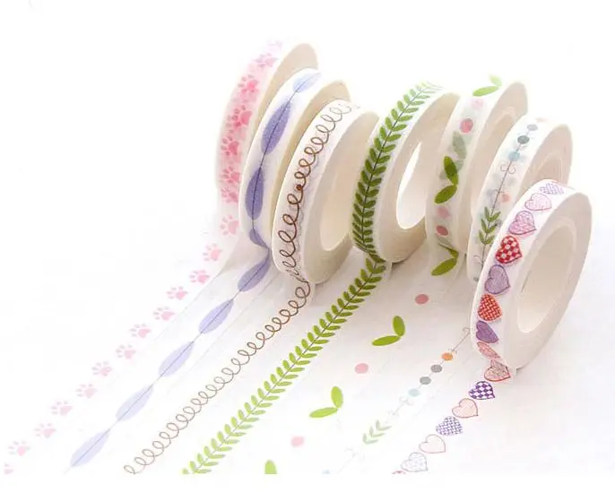 Hot selling colorful waterproof washi tape for decoration and DIY design custom printed small Japanese washi paper tape