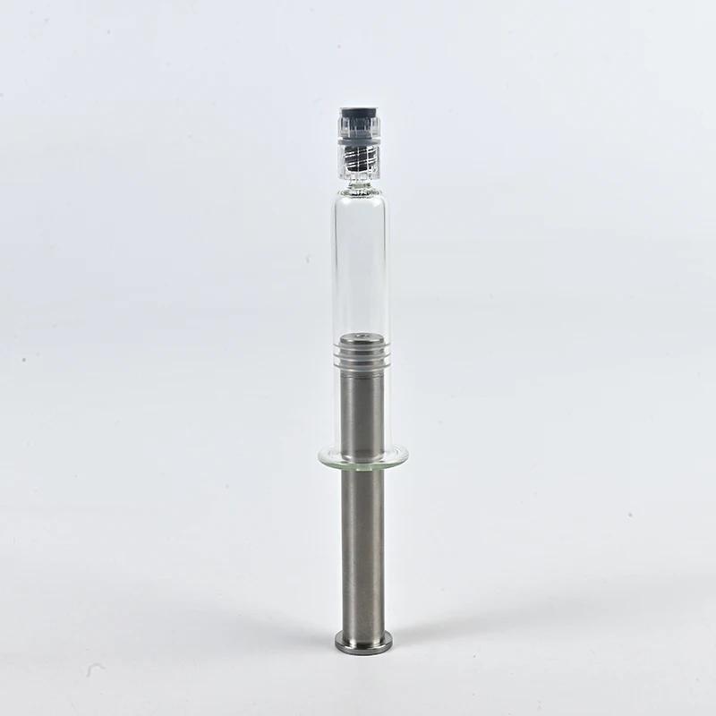 5ml 10ml prefilled glass syringe for distillate oil with metal plunger and stainless steel plunger