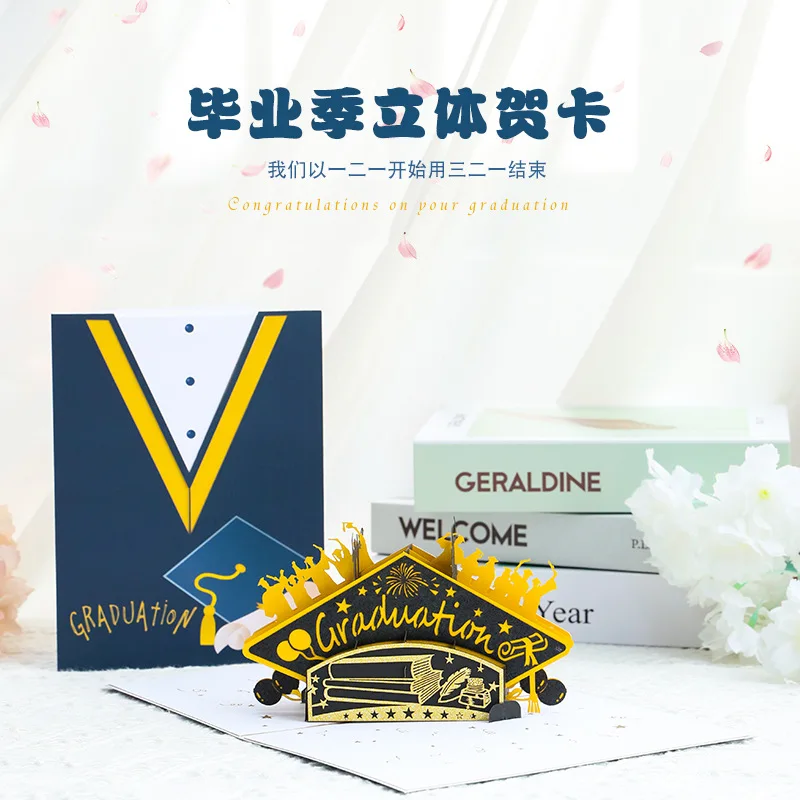 3d Stereo Greeting Card Letters Graduation Card Postcard Message Card Students Send Students to Commemorate Foreign Trade Small