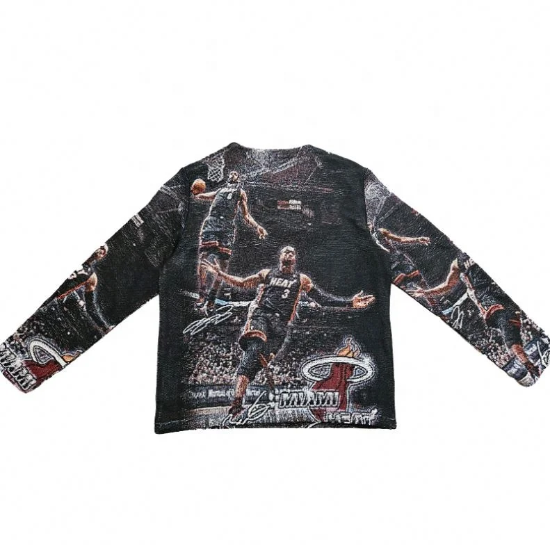 Cheap Price Jacquard Tapestry Blanket Sweaters and  long-sleeved top with a basketball theme.