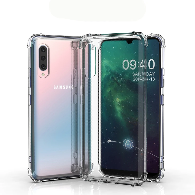 Transparent TPU Case For Samsung Galaxy A90 5G A70 A60 A50 A40 A30 A20 Cell Phone Cover Clear Soft Bumper Case