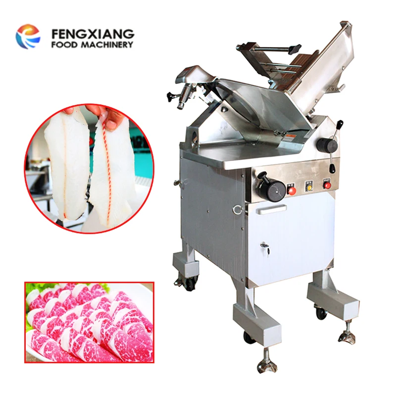 Commercial Fengxiang FQP-380 CE-Approved Industrial Automatic Frozen Goat Meat Slicer Cutting Machine