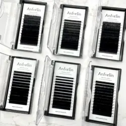 High quality 0.03 volume Korean soft dark silk matte eyelash extensions vendor lash extension trays custom packaging