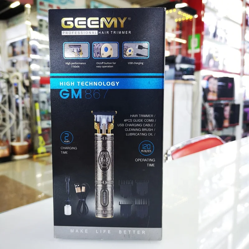  Оригинальный GEEMY GM867 профессиональная перезаряжаемая Триммер для волос электрическая машинка