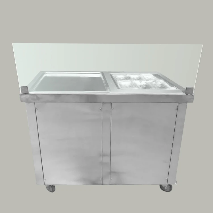 thai style single flat pan fried ice cream machine