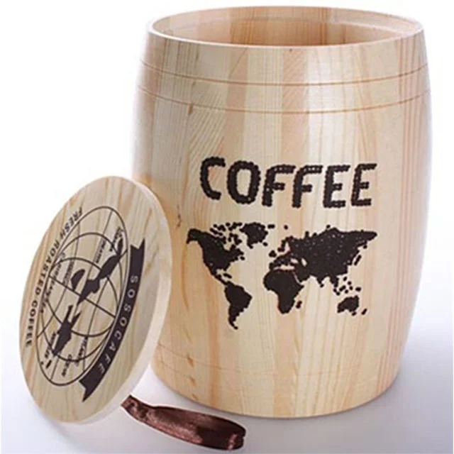 
Factory custom wooden mini Western Theme Barrel Containers Store coffee beans and decorate products 