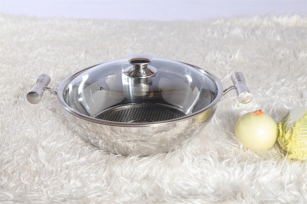 T type  high quality 304 stainless steel rim 4mm tempered glass lid with knob for  frying pan pots and cast iron cookware