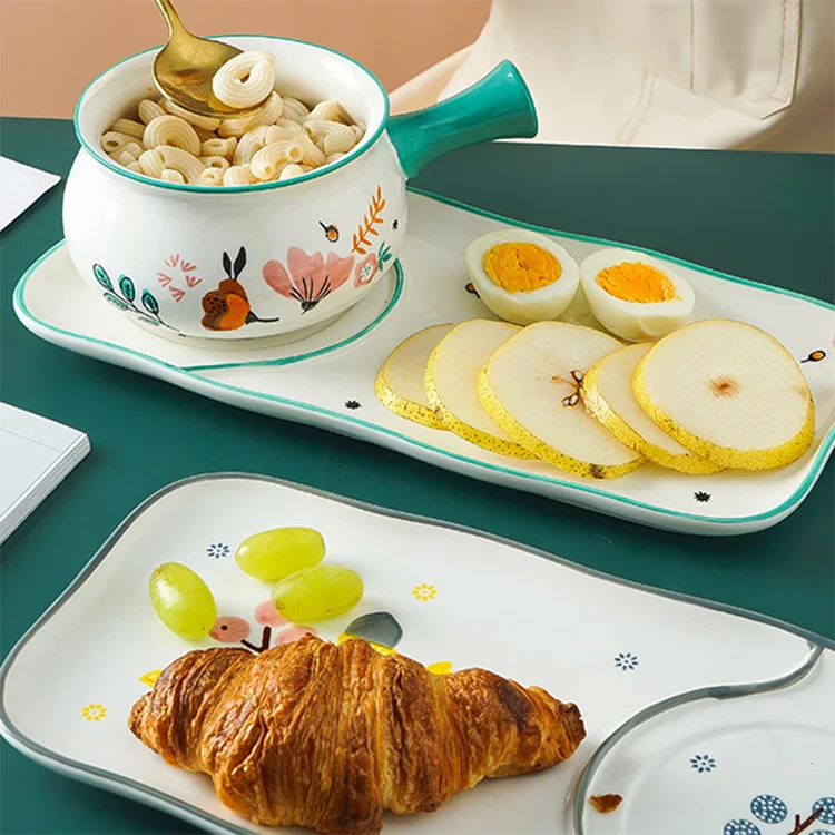 square hohemia japanese sushi tableware ceramic dinner set plate and cup set