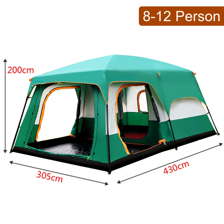 
Camping Tent for Sale Instant Zelt Outdoor / 10 / 12 Man Large Family 8 Four-season Tent >3000 Mm Two Bedrooms Extended Type 