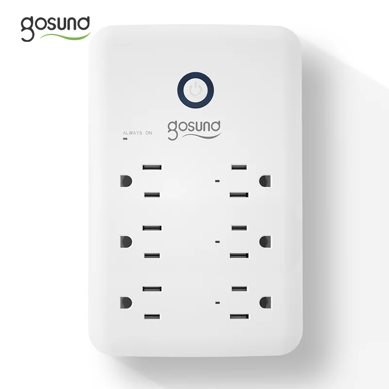 Gosund Smart 6-Outlet Power Strip with 3 Fast Charging USB Port Surge Protector