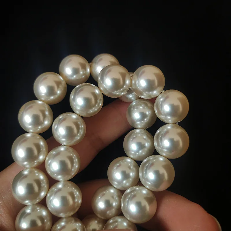 Loose beads glass pearl electroplating handmade DIY jewelry beaded semi-finished accessories loose beads straight hole