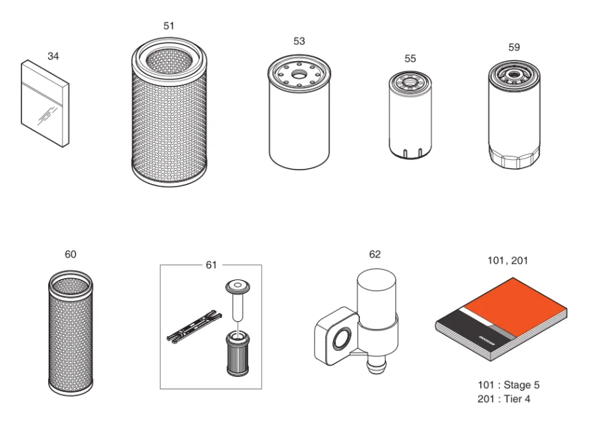 TIEJIA New Hydraulic Filter for Sany Excavator SY405/420/425/460/465  HK-J1029  HK-C5153 HK-C5116 HK-K8856 HK-H1104 Engine