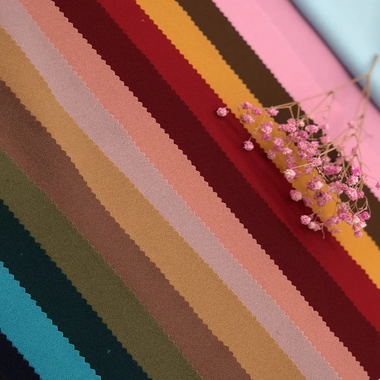 
MOSS CREPE 100%POLYESTER WOVEN MUSLIM LADY DRESS FABRIC 