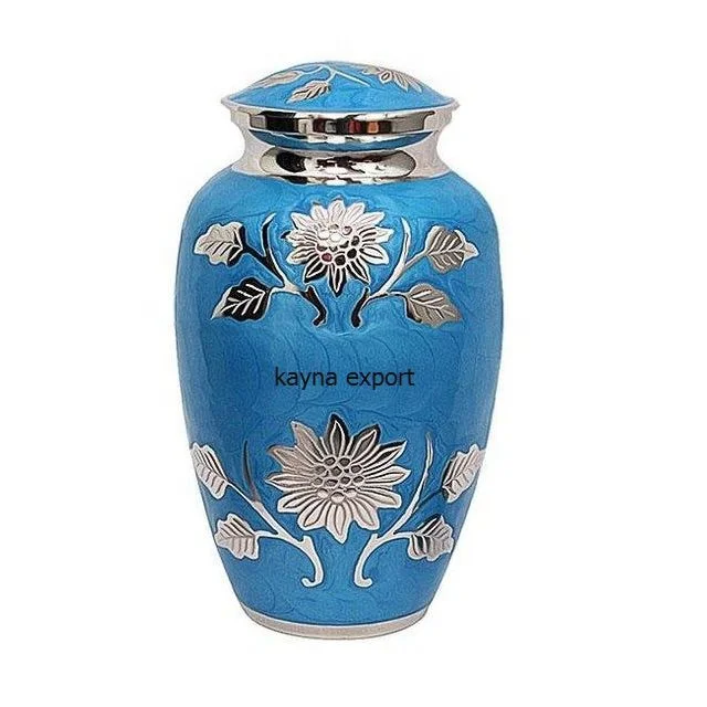 premium quality metal urns for funeral handcrafted beautiful printed design wholesale price bulk quantity urns supplier