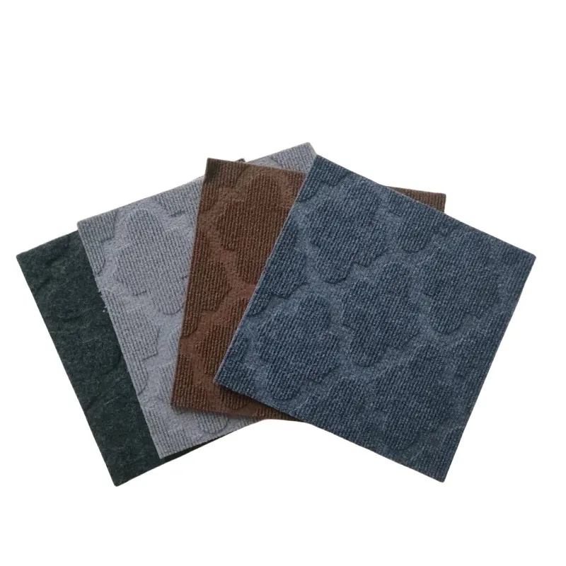 Eco-friendly Removable Modular Loop Pile Self Adhesive Carpet Tiles or TPE Backing Nylon Office Commercial Flooring Carpet Tiles