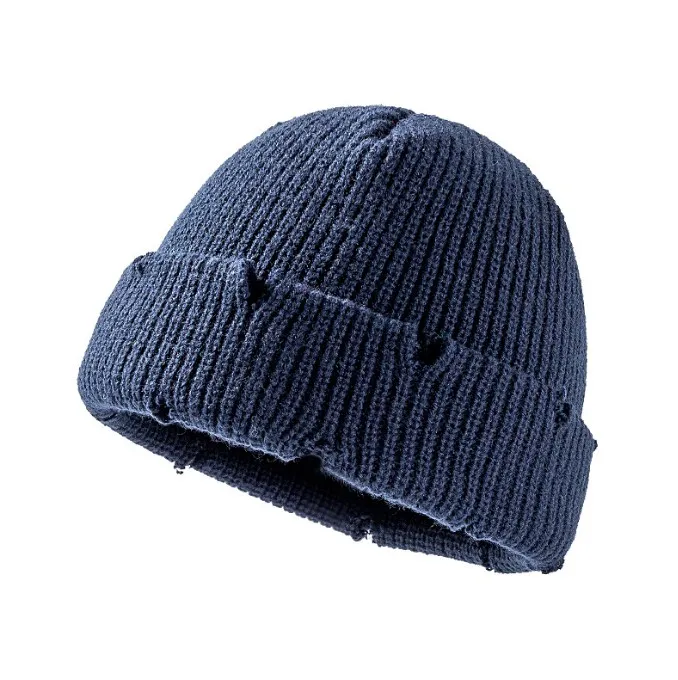 Short round top knitted hat melon skin hat wool hat custom