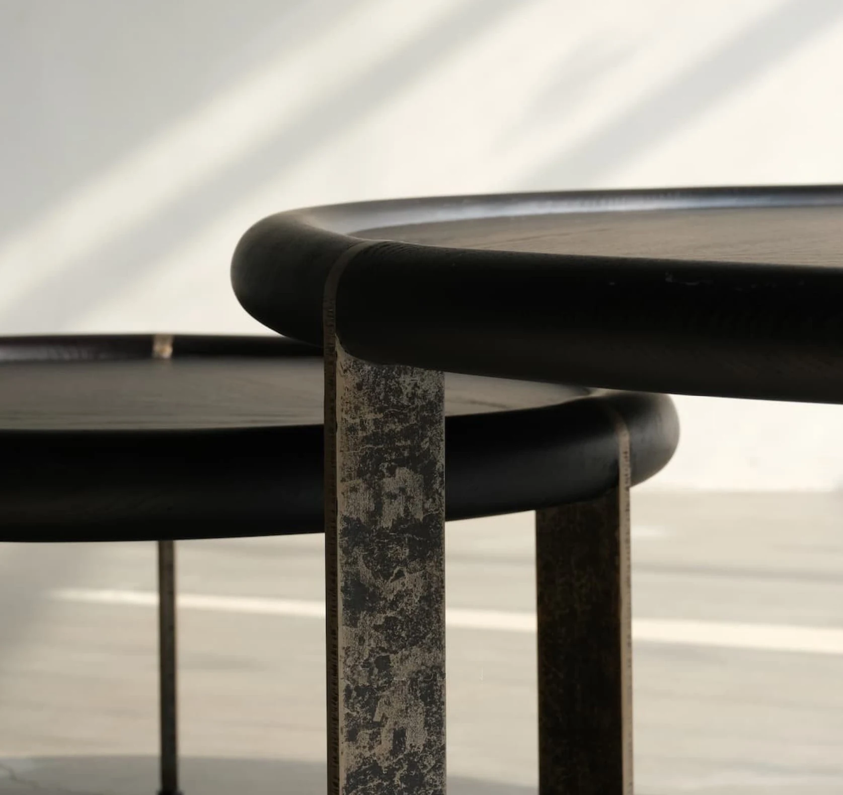 Coffee Table with ebonized wooden table top for Bar Restaurant or Living Room Home Furniture