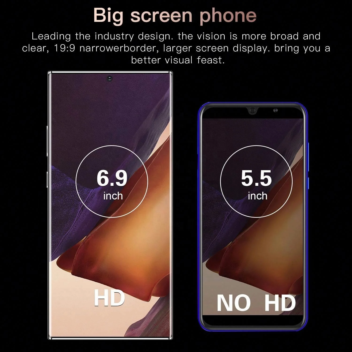 2023 Wholesale New Unlocked Note20  10 Core Smart Android Cell Phone 6.9 inch 3G+32G Mobile LIYUN Phone With Stylus Pen