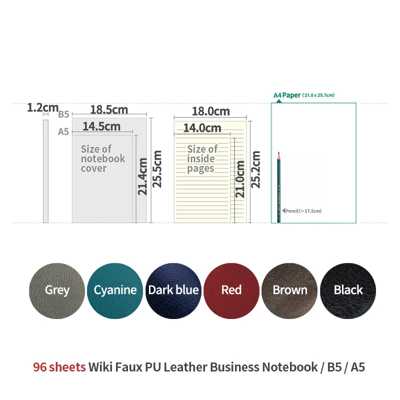 Printing Custom b5 a5 Lined/Grid/Dotted Notebook Pu Leather Journal notebook a5 soft cover