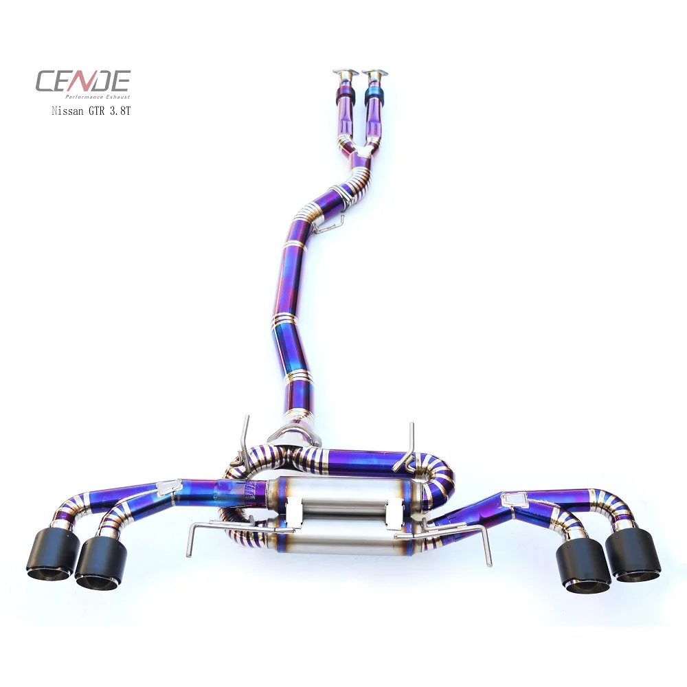 CENDE New Design Titaniem Y Pipe + Catback Exhaust Straight Pipe for Nissan GTR