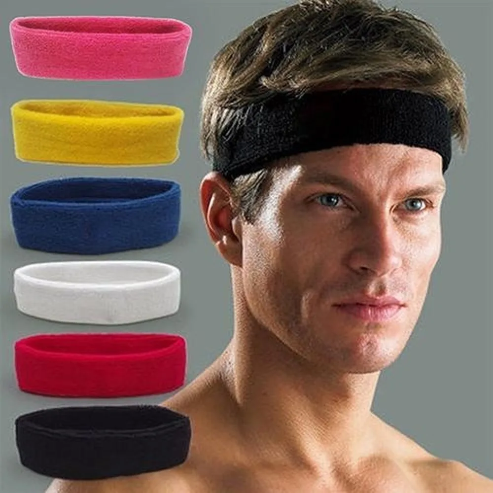 Towel headband Men Sweat Hair Bands Treadmill Forehead Protection Running Fitness Yoga Tenis Overgrip Women Elastic Sweatband