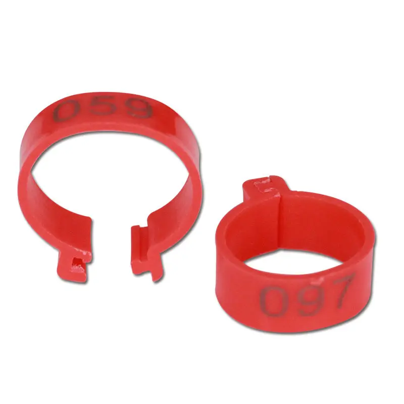Plastic Colorful Numbered Chicken Clip-on Leg Ring Adjustable Size Poultry Duck Pigeon Identification Foot Rings
