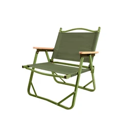 Outdoor Backrest Foldable Wooden Armrest Beach Chair Garden Folding Fishing Camping Chair