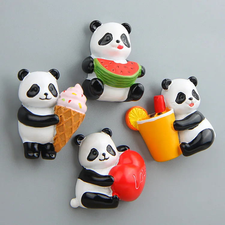 Custom 3D Resin Fridge Magnets Souvenir Animal Panda Resin Fridge Magnets