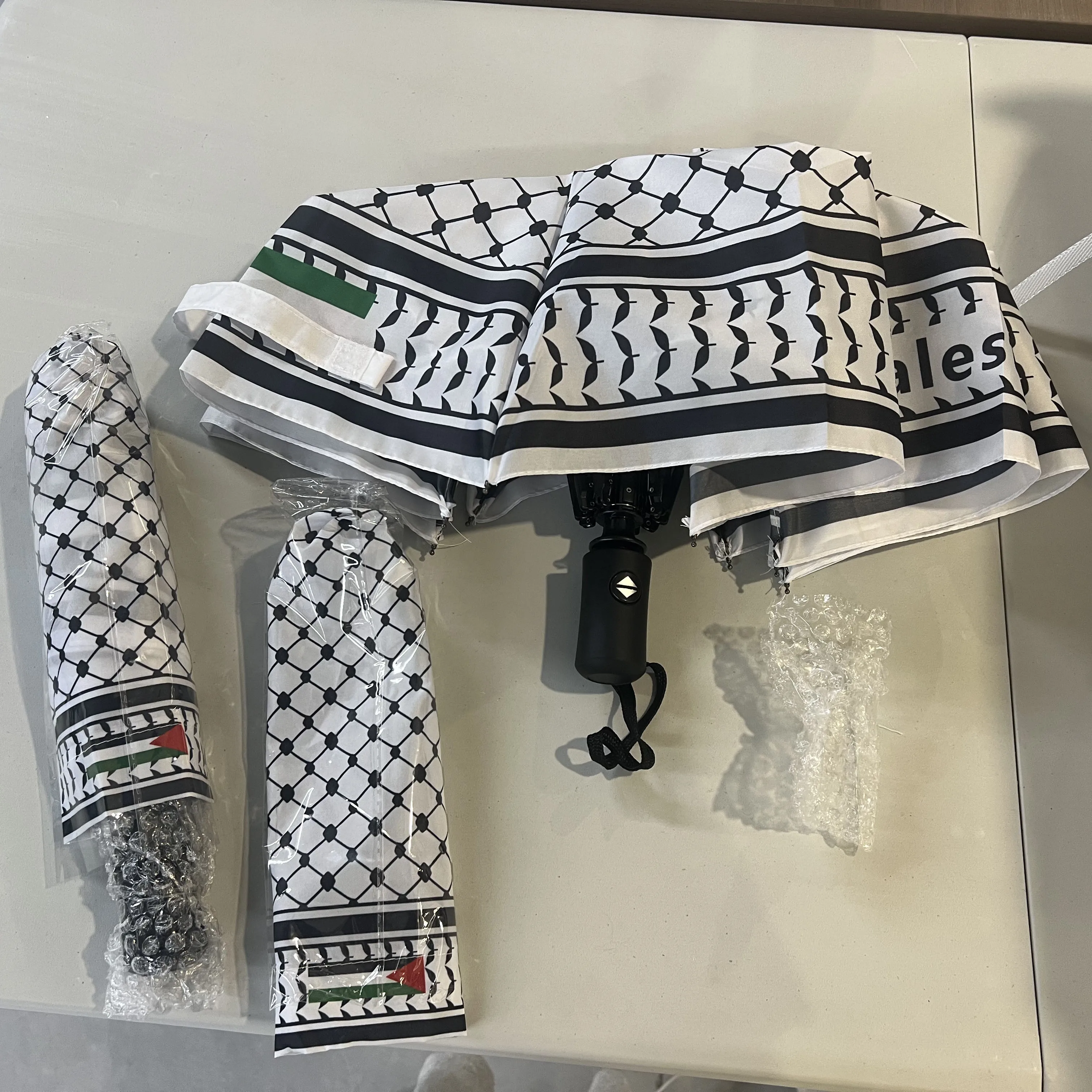 Flying Bird Peace Symbol Compact Travel Lightweight Folding Umbrella Windproof Automatic Palestine Umbrella