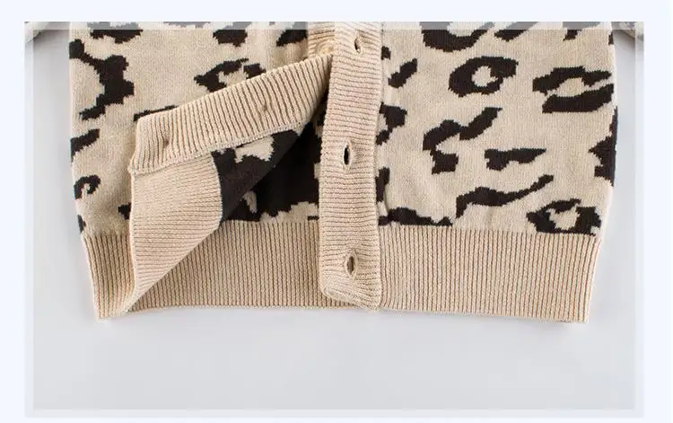 Manufacturer Cardigan Kids Boys Clothes Leopard Jacquard Knit Sweater