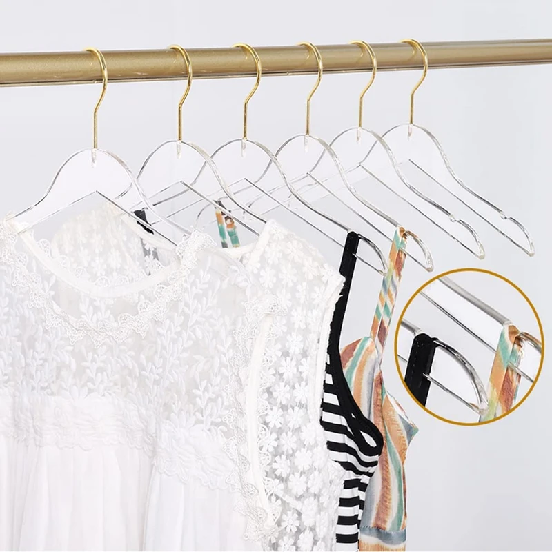 high quality custom transparent acrylic kids clothes hanger for children