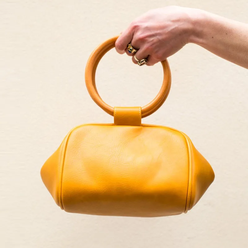 Новые сумки 2020 tide ins дикая нишевая сумка с деревянным кольцом, портативная женская сумка для макияжа в стиле ретро, сумка-мессенджер через плечо