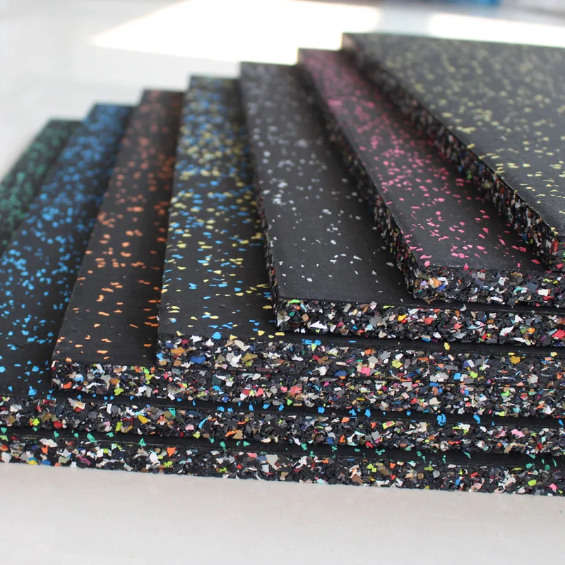 Gym Flooring EPDM Grey Spots Heavy Duty Gym Flooring For Sale 1 M X 1 M X 15MM