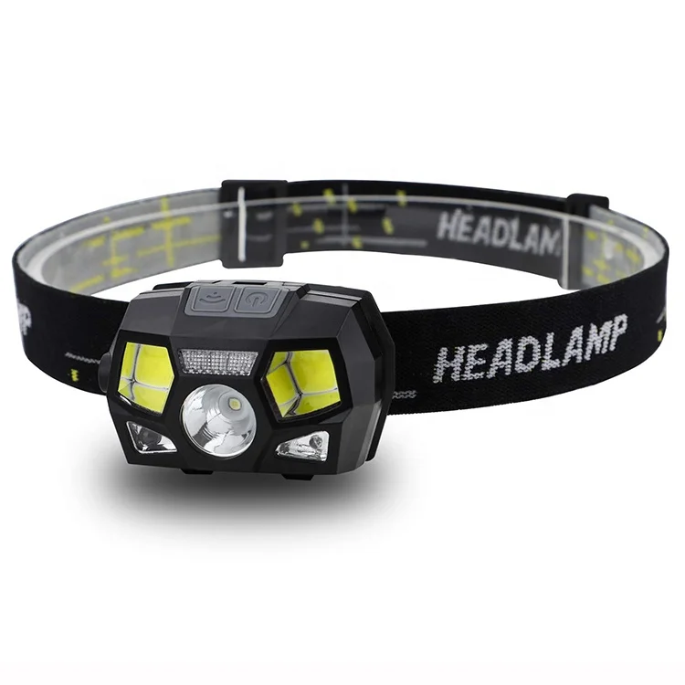 White/Red LEDs  Sensor Switch USB Rechargeable Induction Headlamp