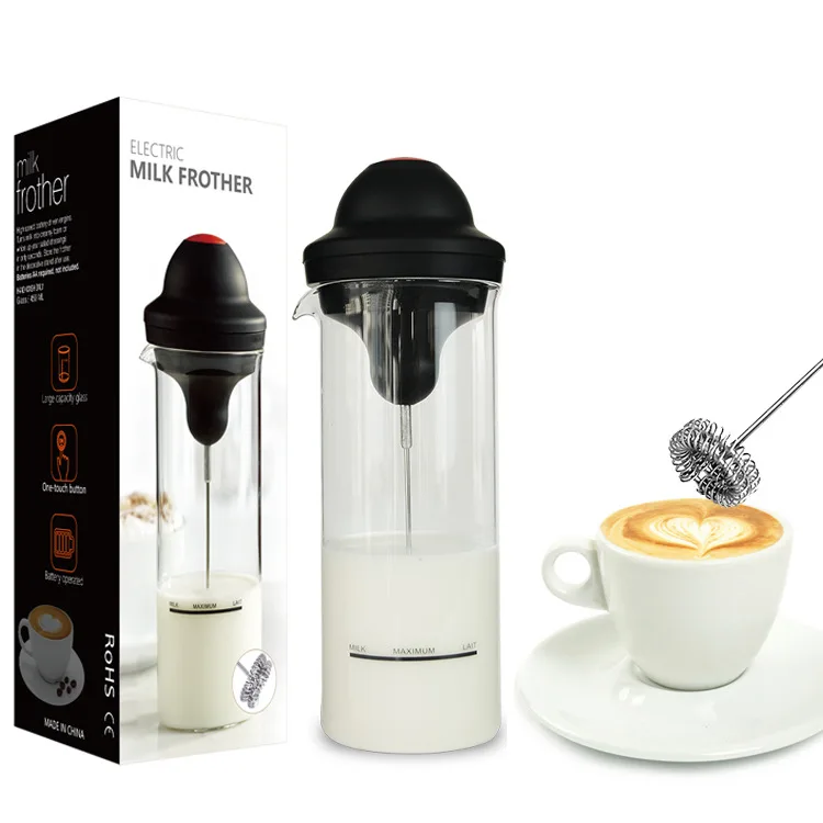 2022 Food Grade Black Color Coffee Automatic Electric Milk Frother for Fba E-commerce
