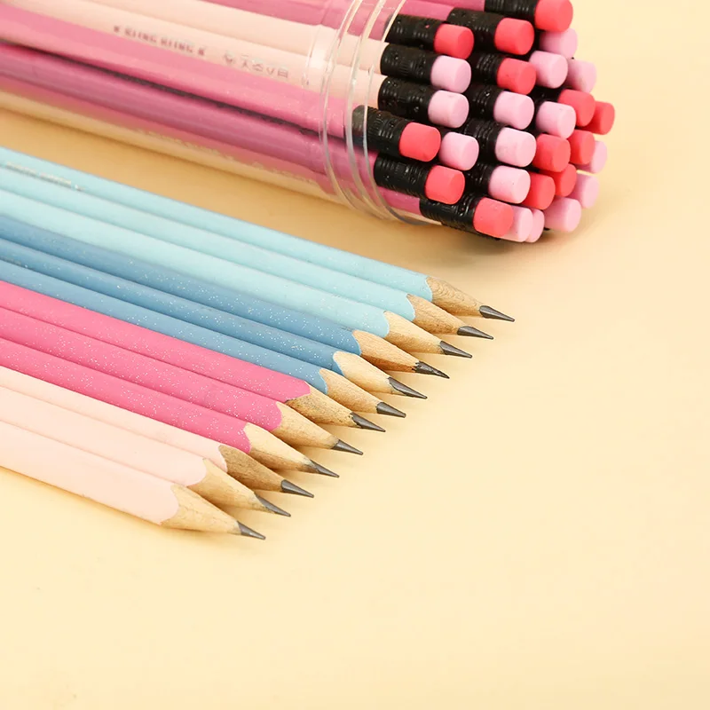 JDS Pencil Factory Customized Colored Lettering Pencil HB 2B Students Writing Drawing Office Standard Artist Pencils