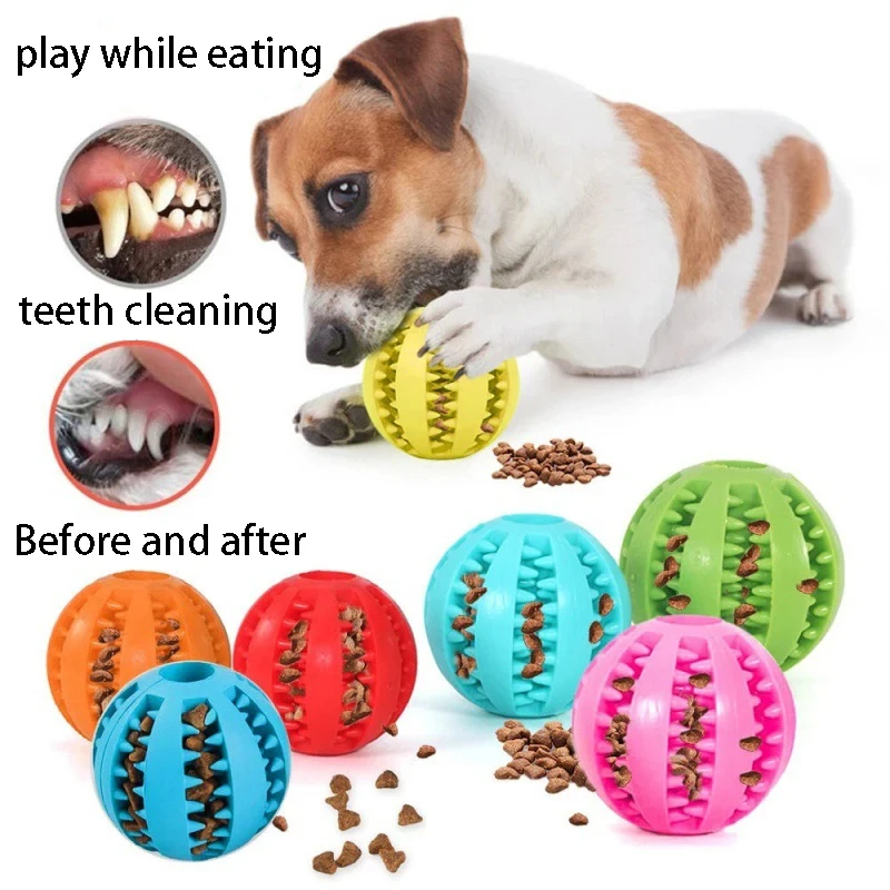 Hot Sale Puzzle Round Rubber Leakage Food Pet Toy Ball Teeth Clean Dog Toys Eco-friendly Dog Chew Toy Ball