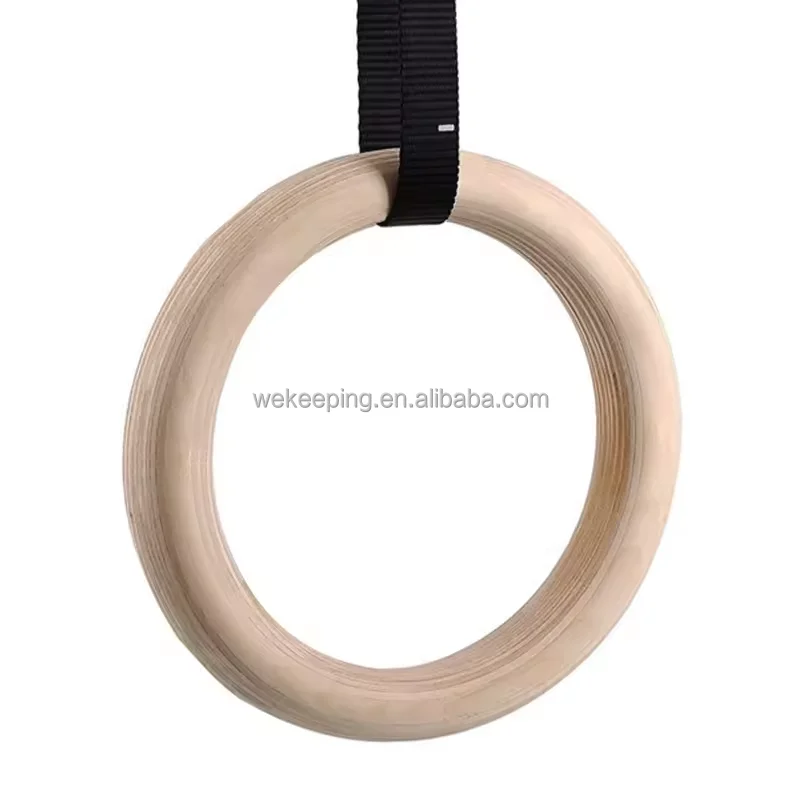 Wholesale Custom Adjustable Non-Slip Straps Wooden Gymnastic Gym Rings