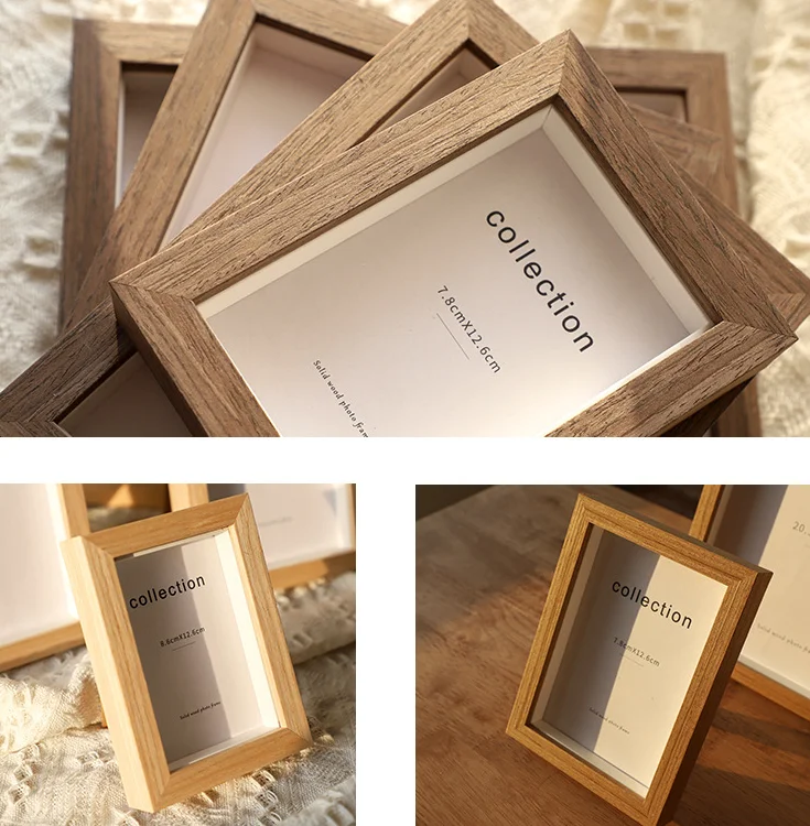 Factory Wholesale Customize Size A2 A3 A4 Eco Friendly Solid Wood Photo Frame Photo Picture Art Wall Solid Wood Frame