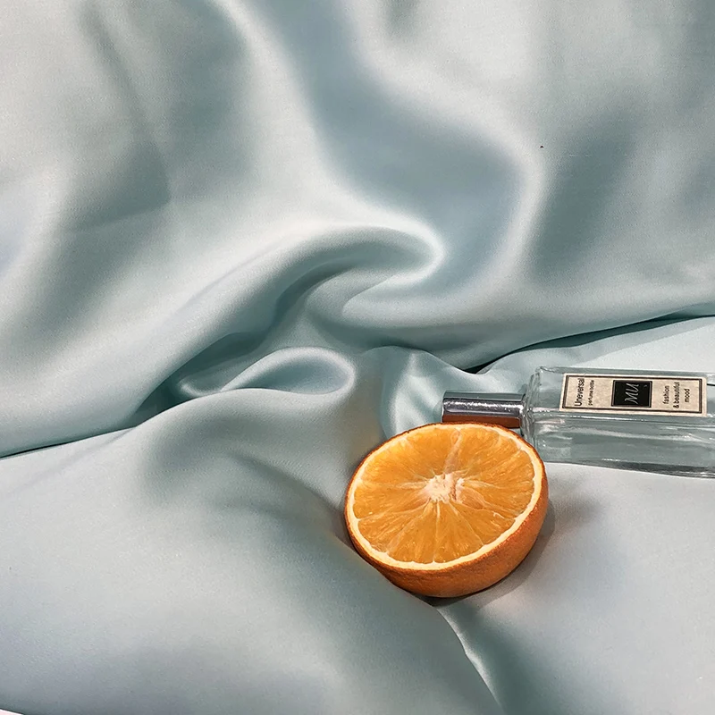 Solid color tencel bed linen fabric light blue color bed use 60s solid tencel fabric