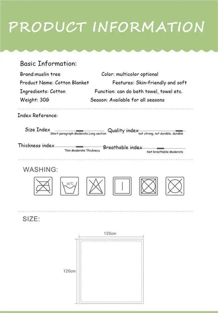 White Luxury Soft Baby Blanket Wrap Swaddle Blanket Baby 100% Cotton Baby Blanket