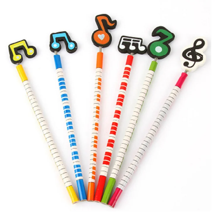 Handmade wooden pencil music symbol pencil cartoon pencil