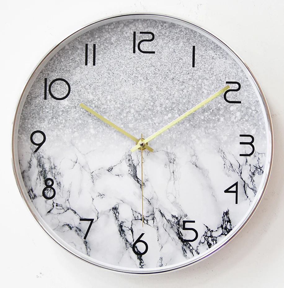 Custom Pattern New Creative Fashion Gradient Color Wall Clock Round Digital Clock Bedroom Living Room Silent Wall Clock