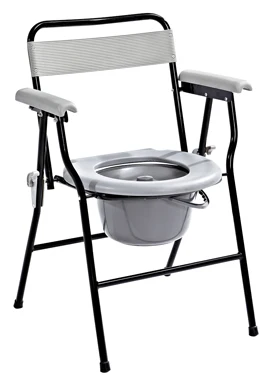 bedroom seat with bucket wheels Steel Wheelchair Rolling Shower Commode Toilet Chair for  elderly people steel commode chair