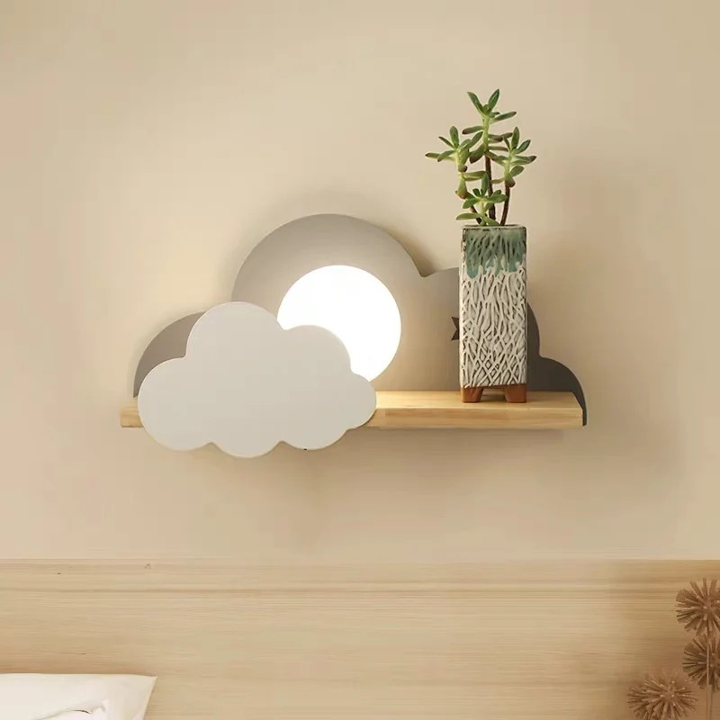 Wooden House Shaped led night light Wall  Shelf