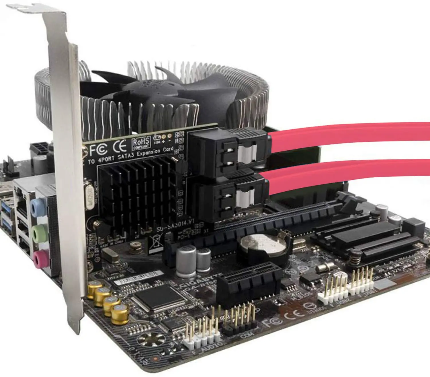 PCIE SATA III 6 Gbps Expansion Controller With 88SE9215 Chipset for Desktop