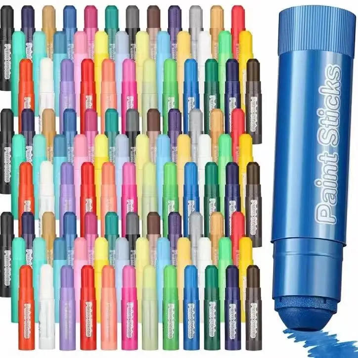 MeiduGaga 12 classic colors quick drying mess free solid paint sticks solid tempera paint sticks crayon set kit pastel