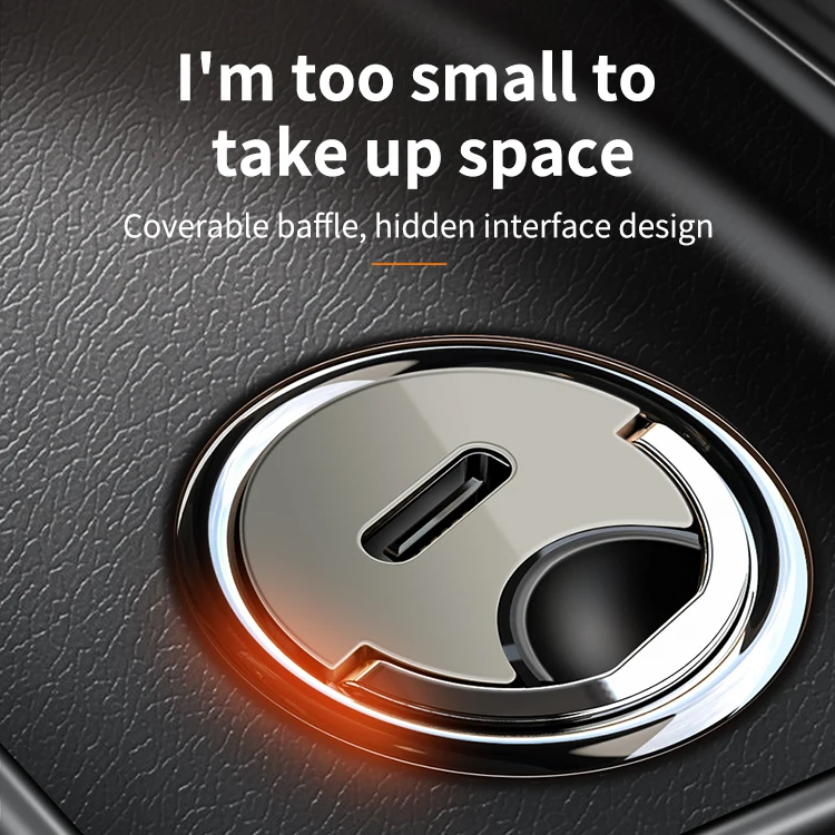 DataRoad Dual Usb fast charging Car Charger Adapter 2 Usb Port Type C Metal Mini PD Car Charger For Phone