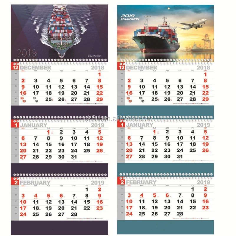 Newest custom hot sale 3 months fold wall calendar