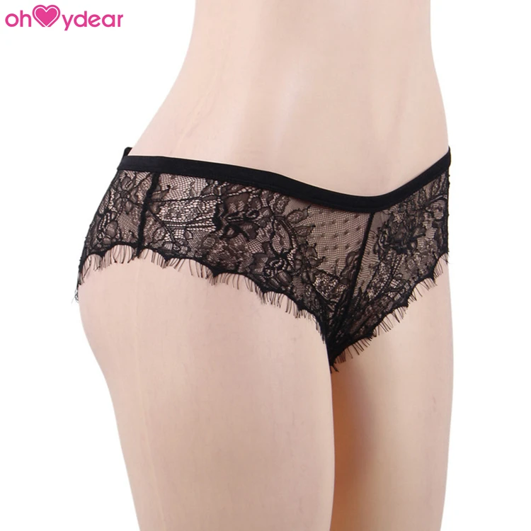 
Bulk custom see through hollow black adult sexy lace underwear lingerie for women 